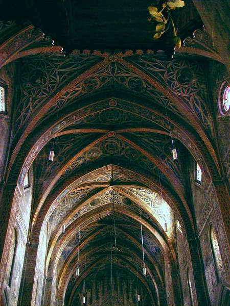 Cathédrale Saint-Alain, Lavaur.Décoration de la voûte d la nef 
