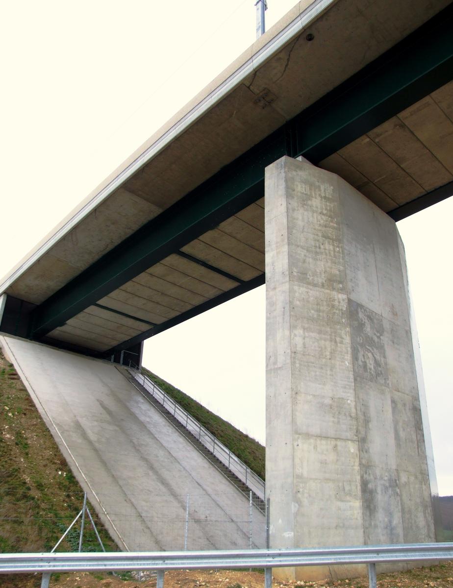 Pont-rail de Woimbey - Pile, culée, trave de rive 