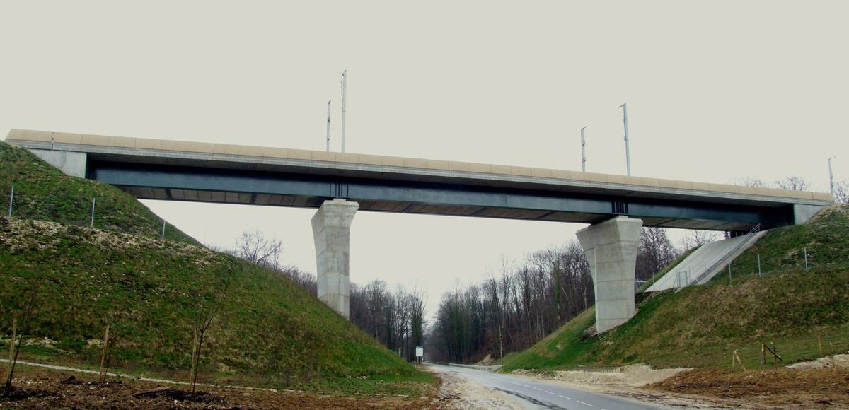 Pont-rail de Benoîte-Vaux - Ensemble (longueur: 86m, portée maxi: 34 m) 
