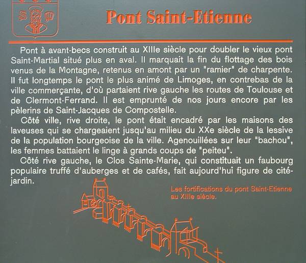 Pont Saint-Etienne, Limoges.Histoire en bref 