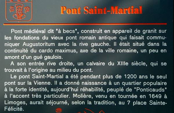 Pont Saint-Martial, Limoges.Histoire du pont en bref 