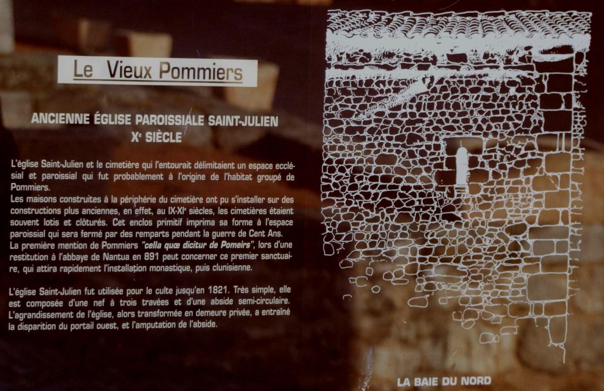 Pommiers - Prieuré Saint-Pierre - Panneau d'information 