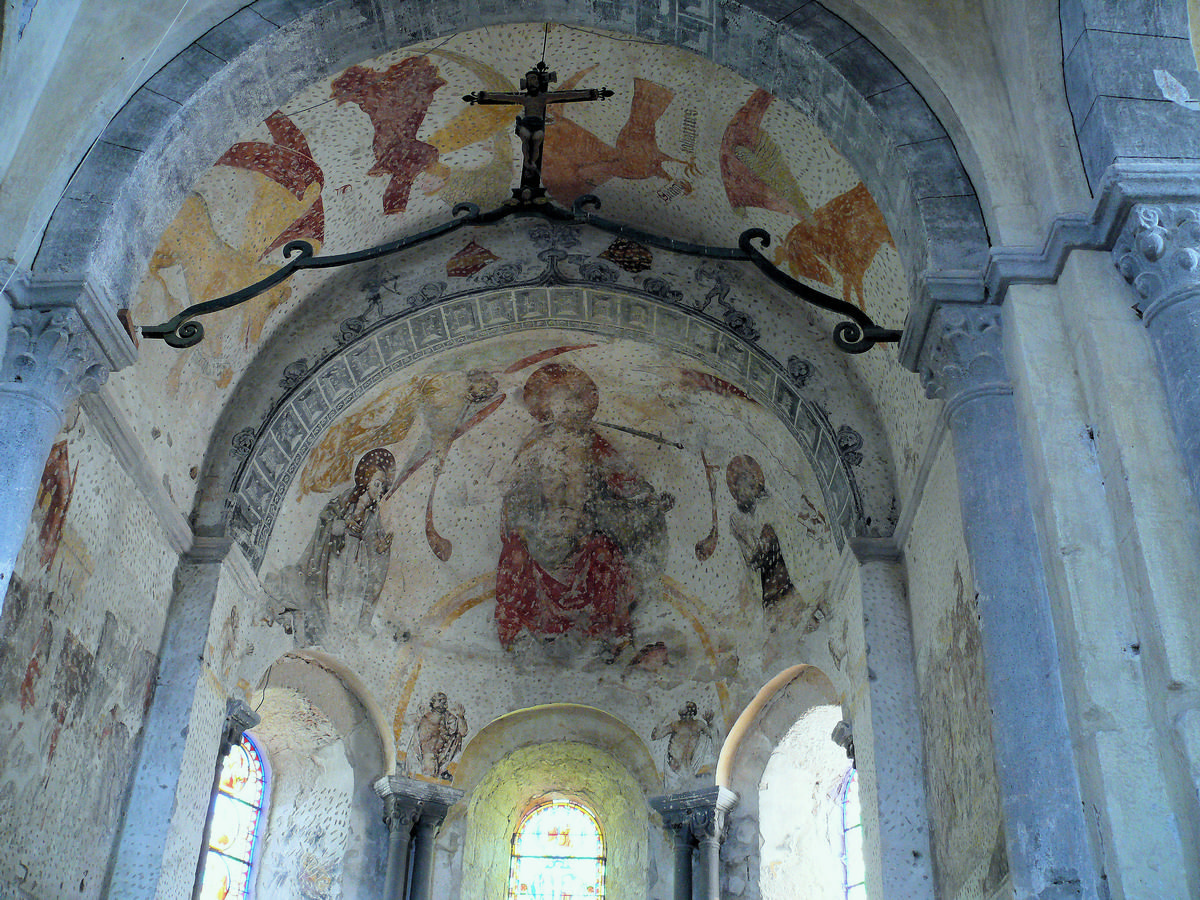 L'Hôpital-sous-Rochefort - Eglise prieurale Notre-Dame - Choeur et abside - Fresques 