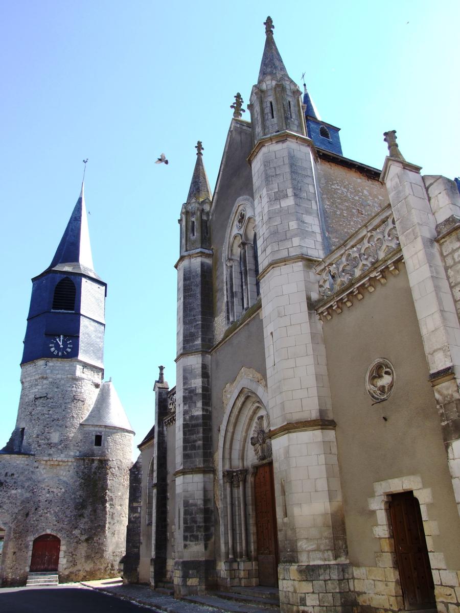 Fiche média no. 138095 Châtillon-Coligny - Eglise paroissiale Saint-Pierre-et-Saint-Paul - Façade occidentale construite en 1867 par l' architecte diocésain J. Fournier