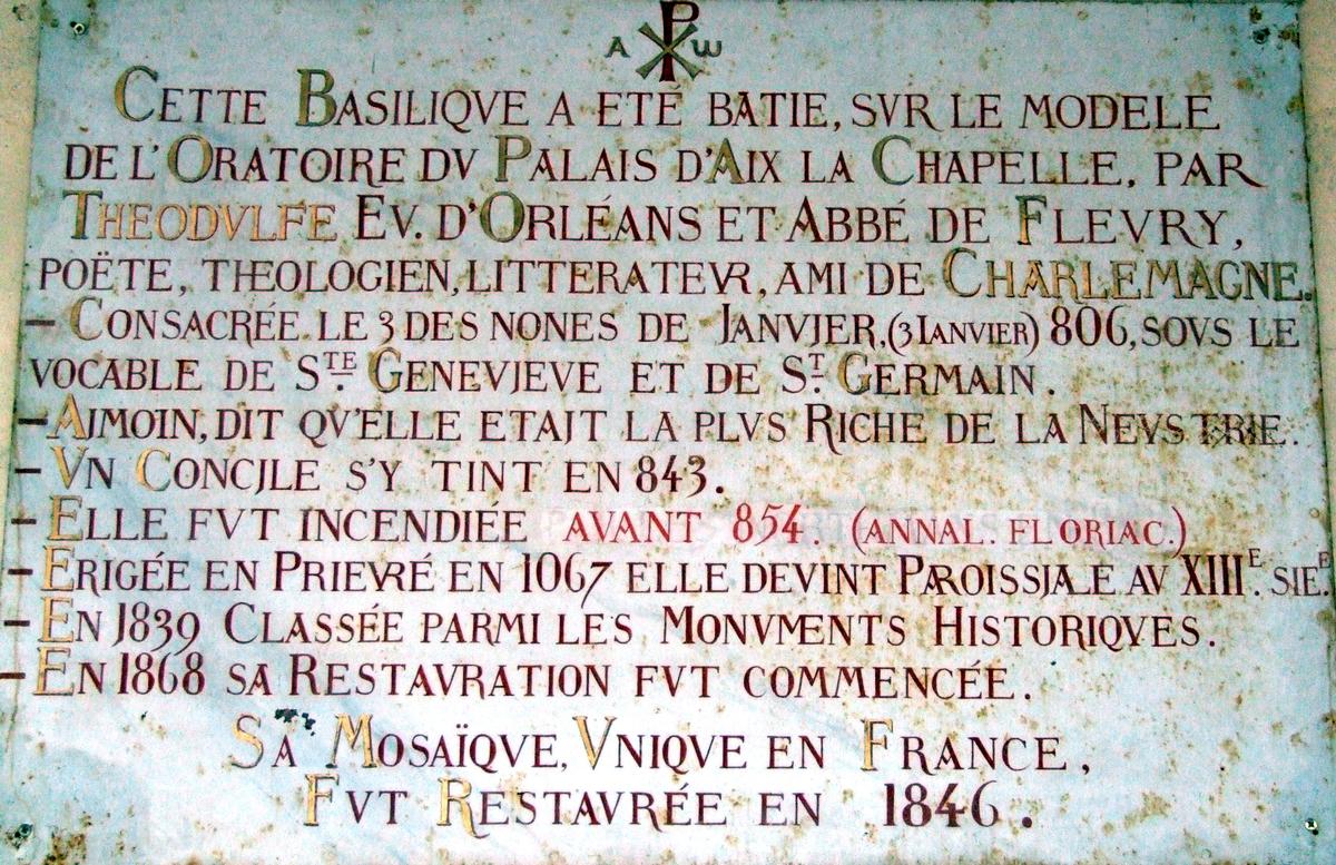 Germigny-des-Près - Oratoire carolingien - Panneau d'information 