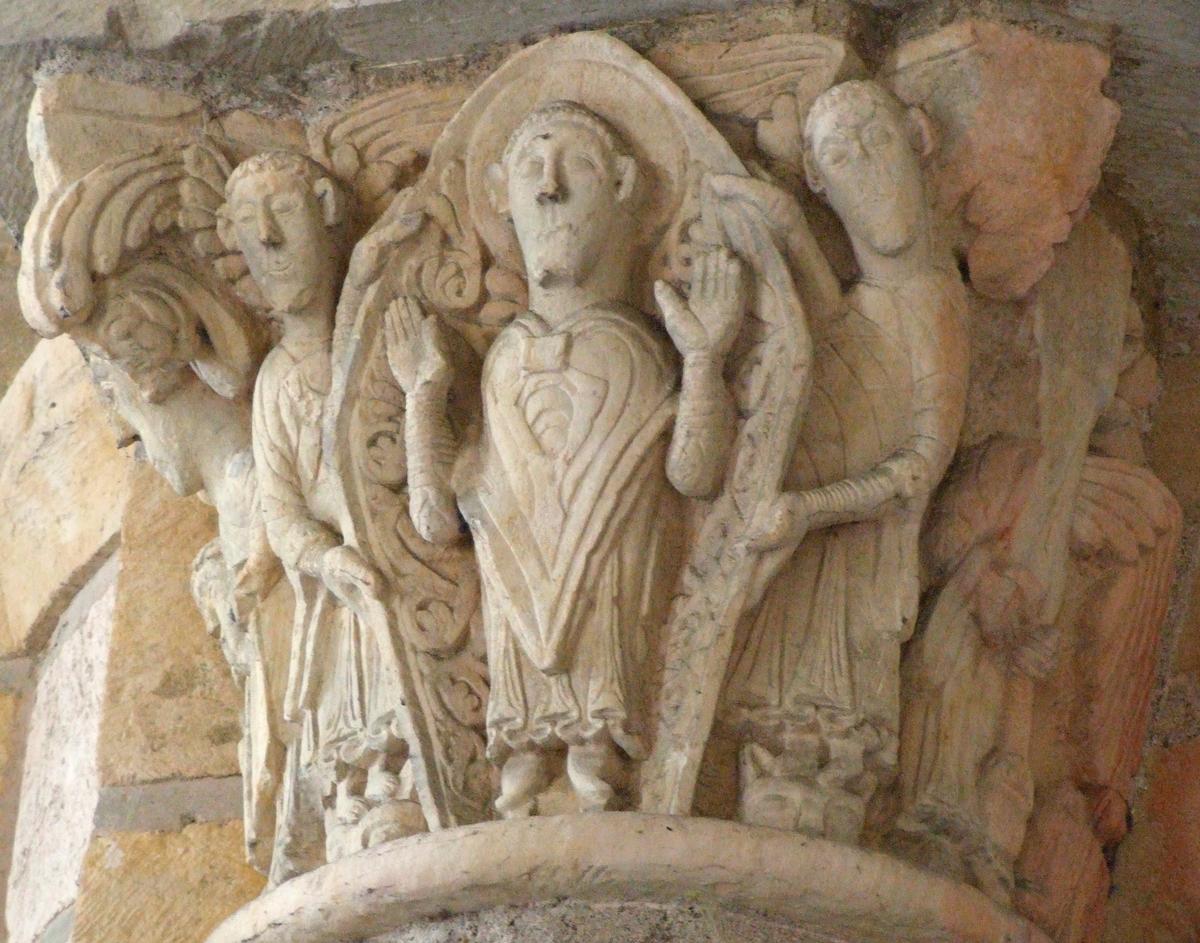 Abbatiale de Saint-Benoît-sur-Loire Tour-porche de Gauzlin - Chapiteau - La gloire de saint Martin