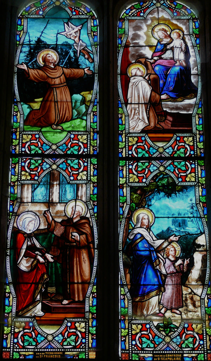 Villeréal - Eglise Notre-Dame - Vitrail de saint François et de la Vierge 