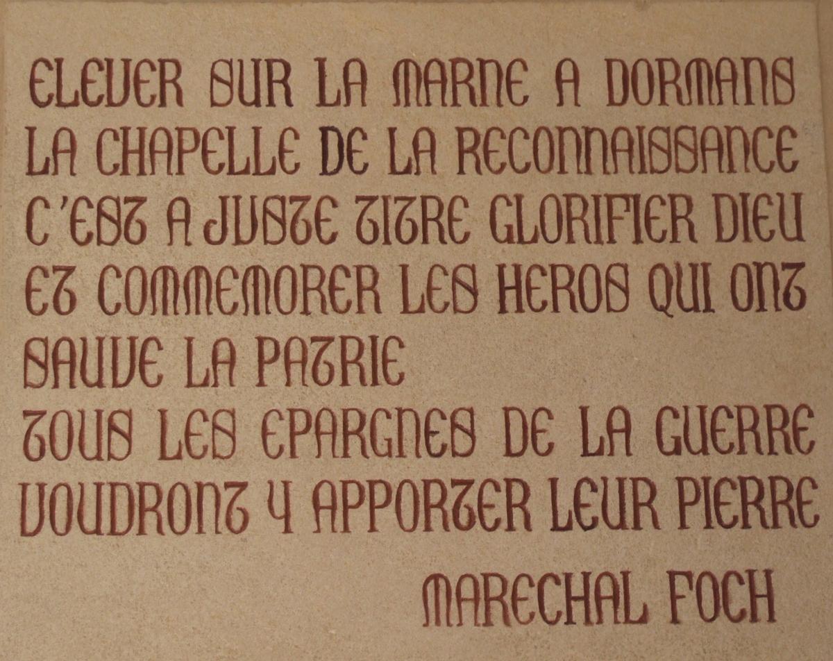 Dormans - Mémorial des Batailles de la Marne 1914 - 1918 - Dédicace du maréchal Foch 