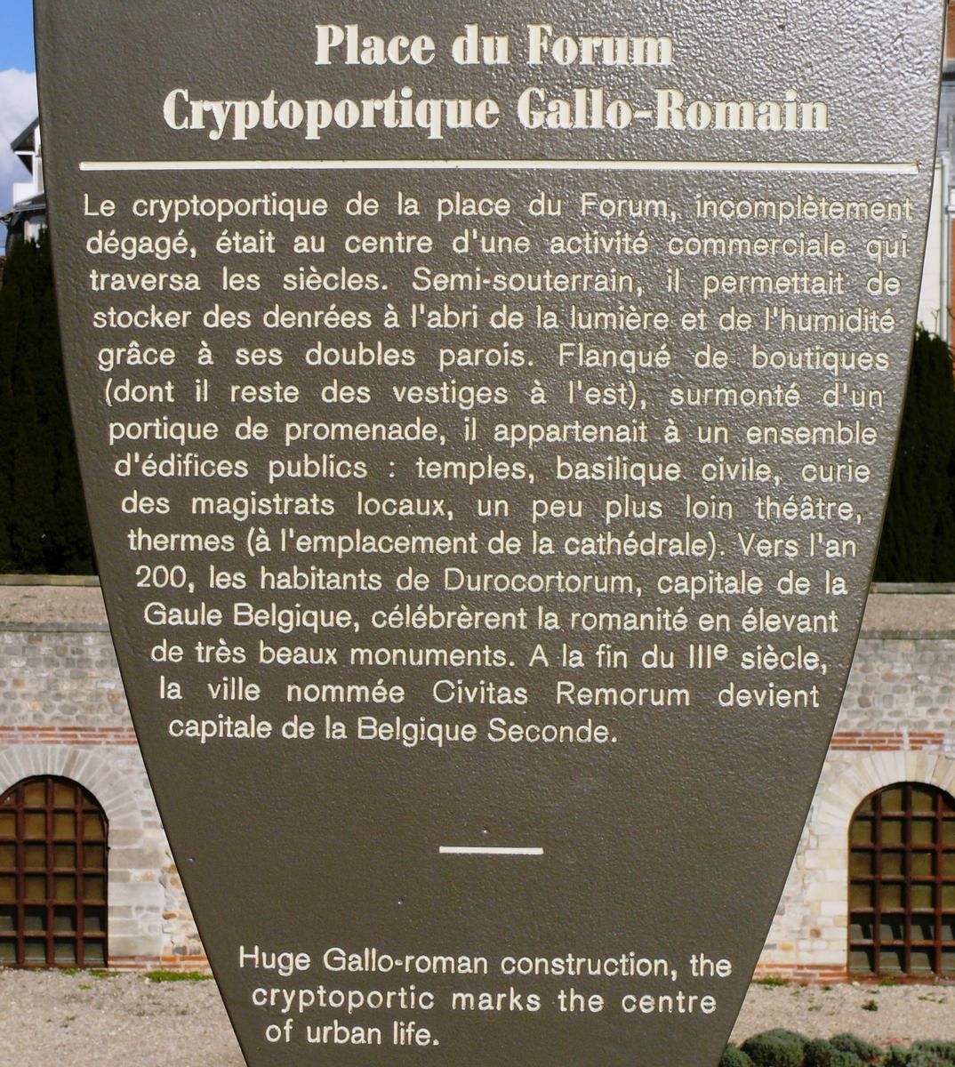 Reims - Cryptoportiques - Panneau d'information 