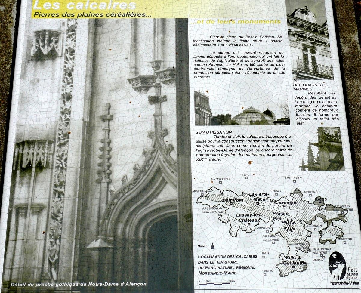 Pré-en-Pail - Belvédère du mont des Avaloirs - Panneau d'information sur les calcaires 