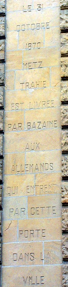 Metz - Porte Serpenoise - Inscription - 1870 