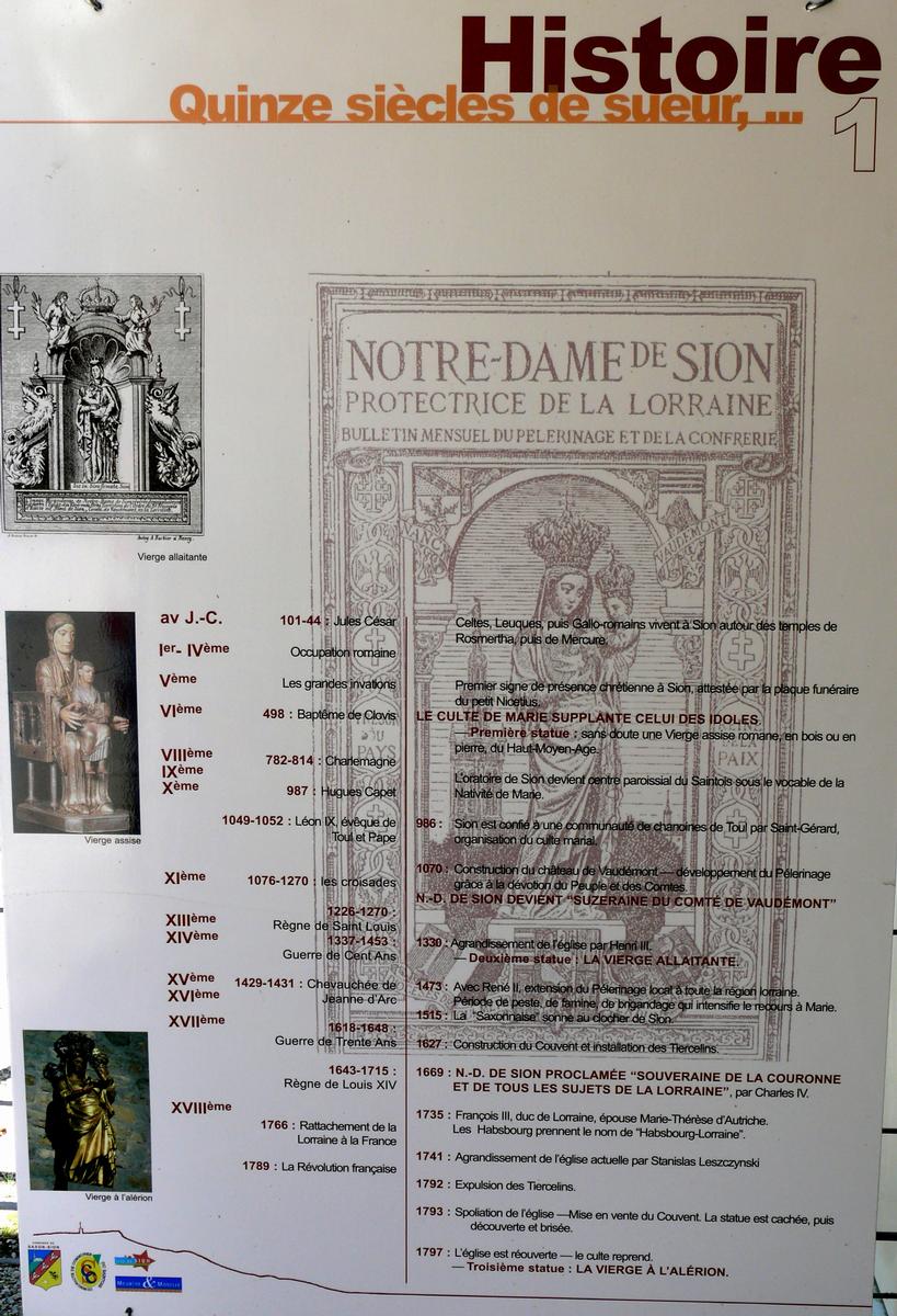 Saxion-Sion - Basilique Notre-Dame-de-Sion - Panneau d'information - Histoire 1 