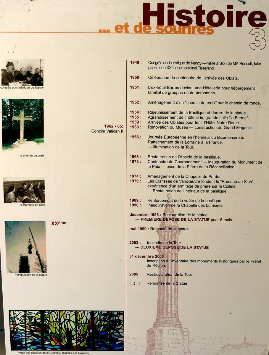 Basilique Notre-Dame-de-Sion - Panneau d'information - Histoire 3 