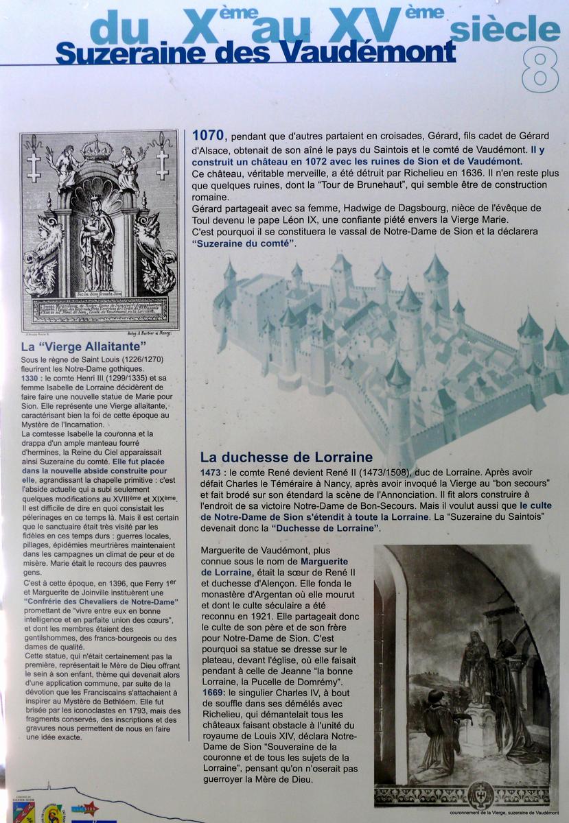 Saxon-Sion - Basilique Notre-Dame-de-Sion - Panneau d'information - La Vierge suzeraine des Vaudémont 