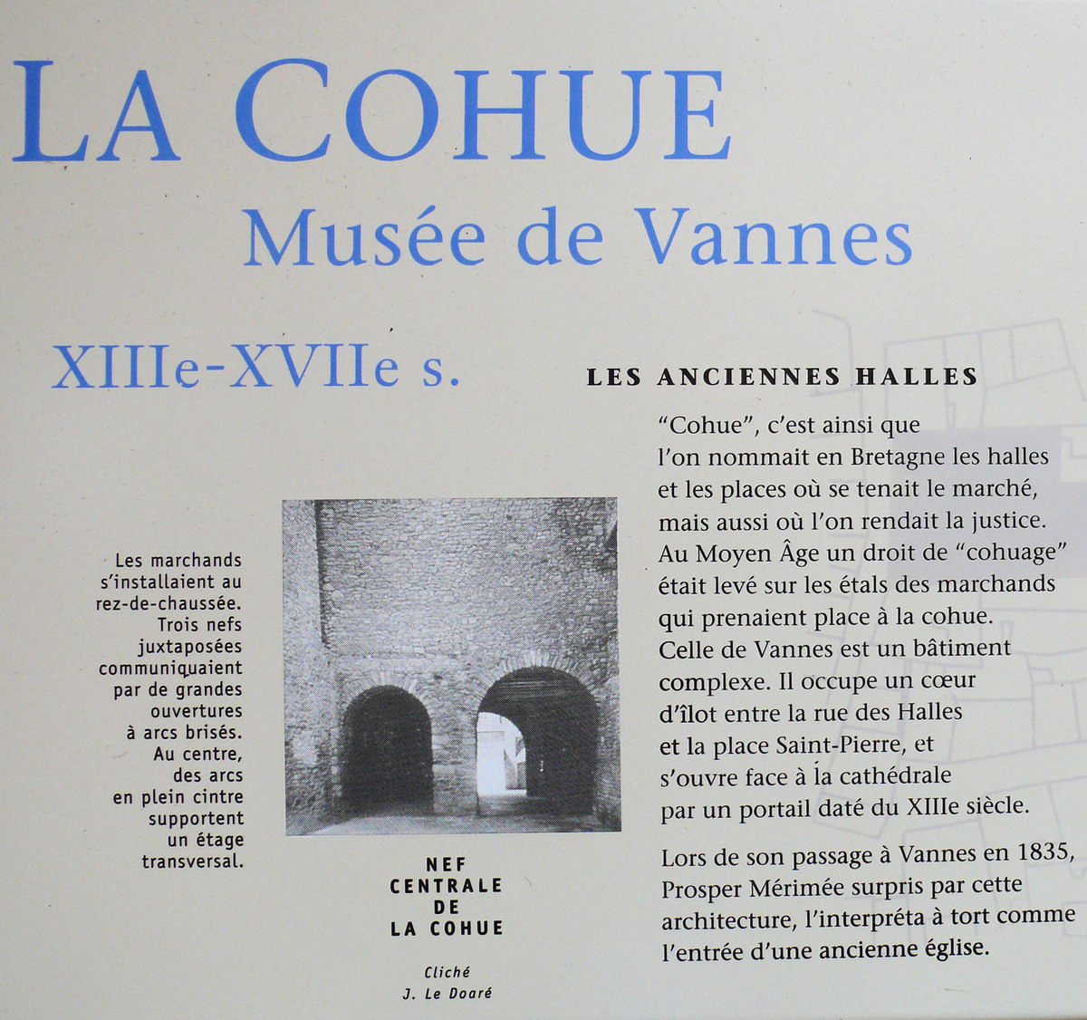 Vannes - La Cohue - Musée des Beaux-Arts - Panneau d'information 