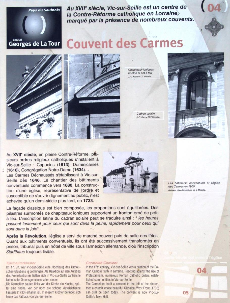 Vic-sur-Seille - Ancien couvent des Carmes - Panneau d'information 