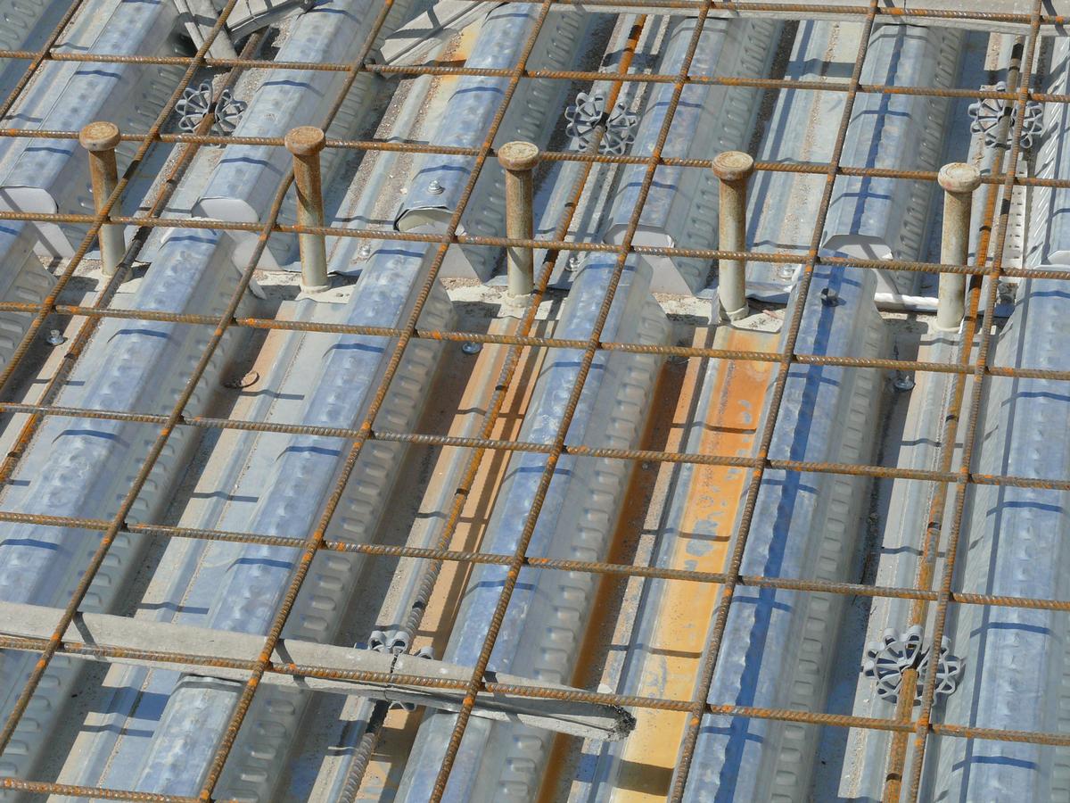 Centre Pompidou-Metz - Réalisation du plancher bas de la galerie 2 en bacs collaborants 