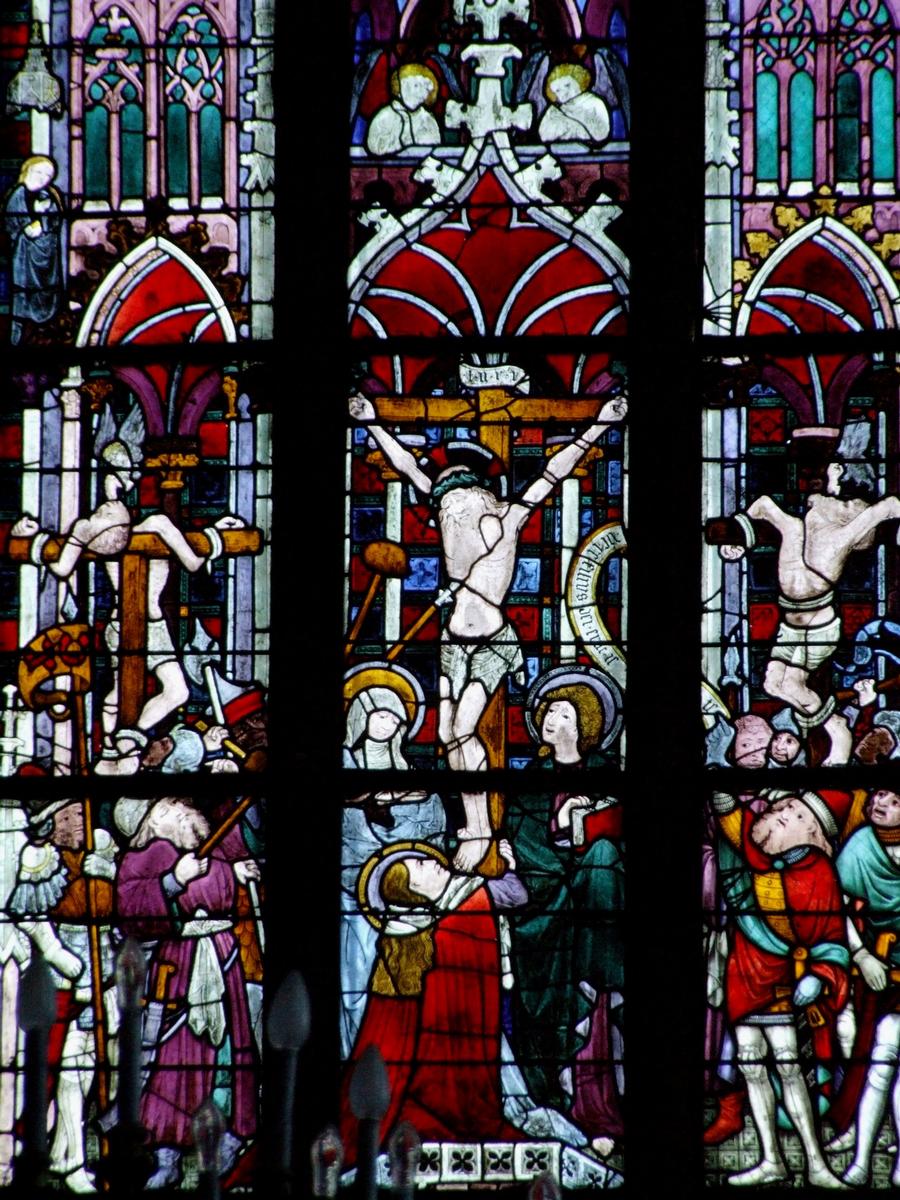 Zetting - Eglise Saint-Marcel - Choeur - Vitrail - Crucifixion 