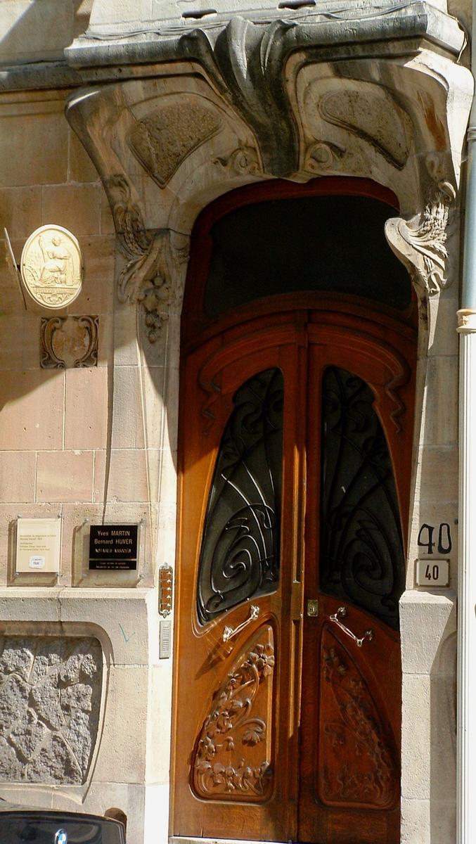 Nancy Art Nouveau - Immeuble Nicolas Kempf (1903) - 40 cours Léopold - Porte 