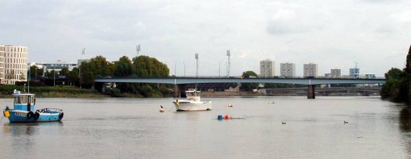 Pont Aristide-Briand, Nantes.Ensemble côté aval 