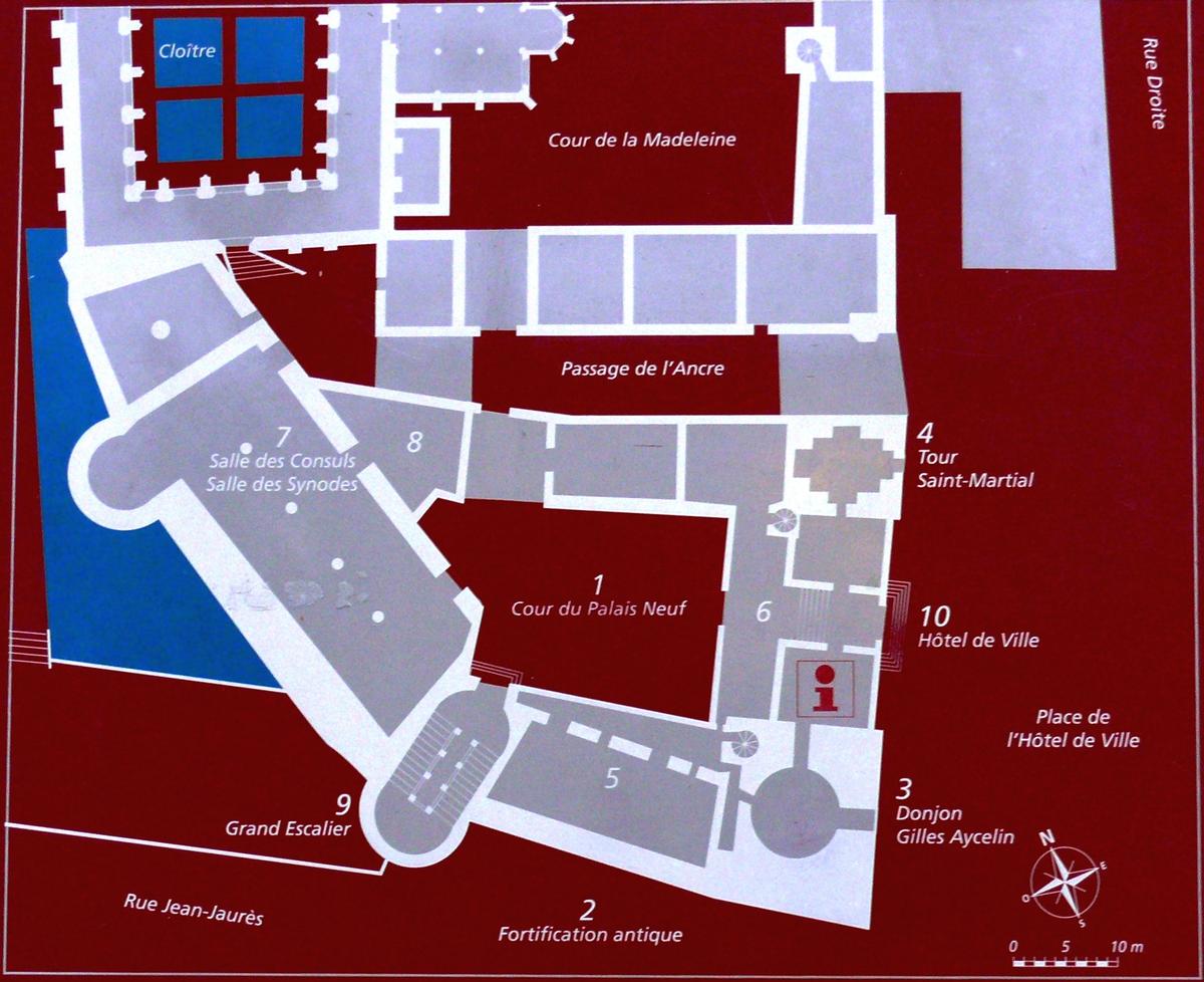 Narbonne - Palais des Archevêques (Hôtel de ville, musée Archéologique, musée d'Art et d'Histoire) - Plan 