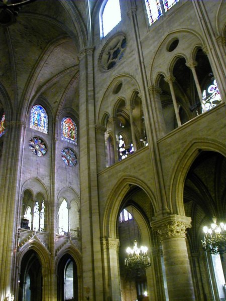 Notre Dame de Paris.Croisée de la tribune de la transept 