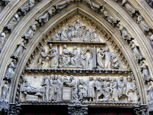 Notre Dame de Paris.Cloister Portal: Tympanum 