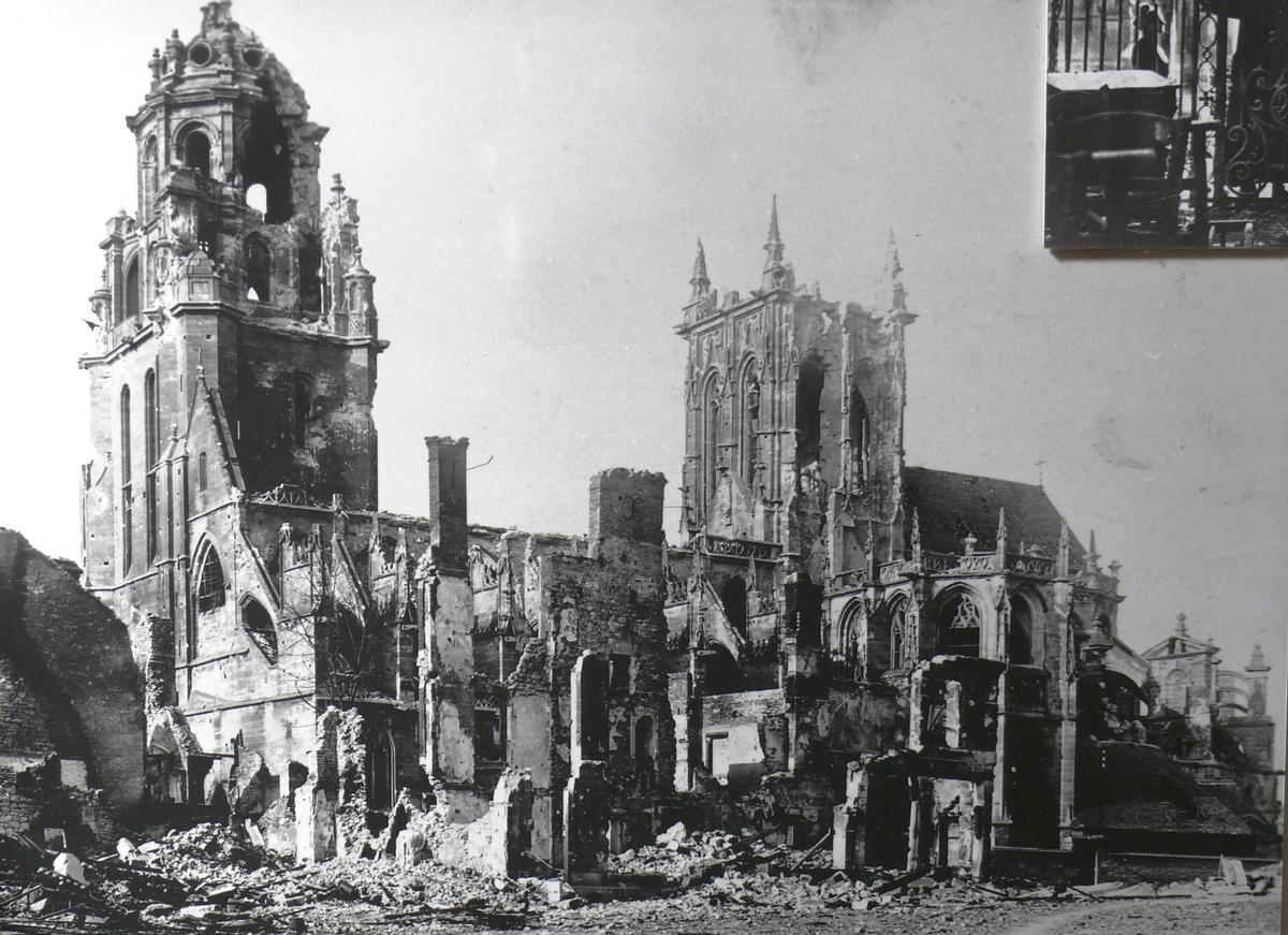 Argentan - Eglise Saint-Germain - Etat de l'église à la fin de la bataille de Normandie 