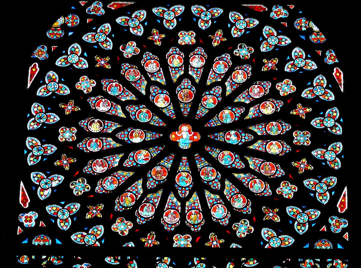 Cathédrale Notre-Dame de Sées - Rosace du bras sud du transept: Résurrection 