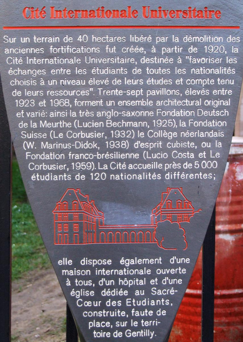 Cité Internationale Universitaire de Paris - Plaque 