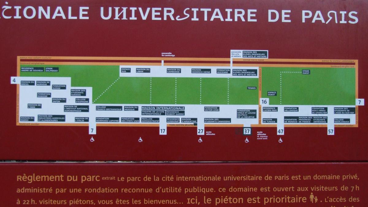 Cité Internationale Universitaire de Paris - Plan schématique 