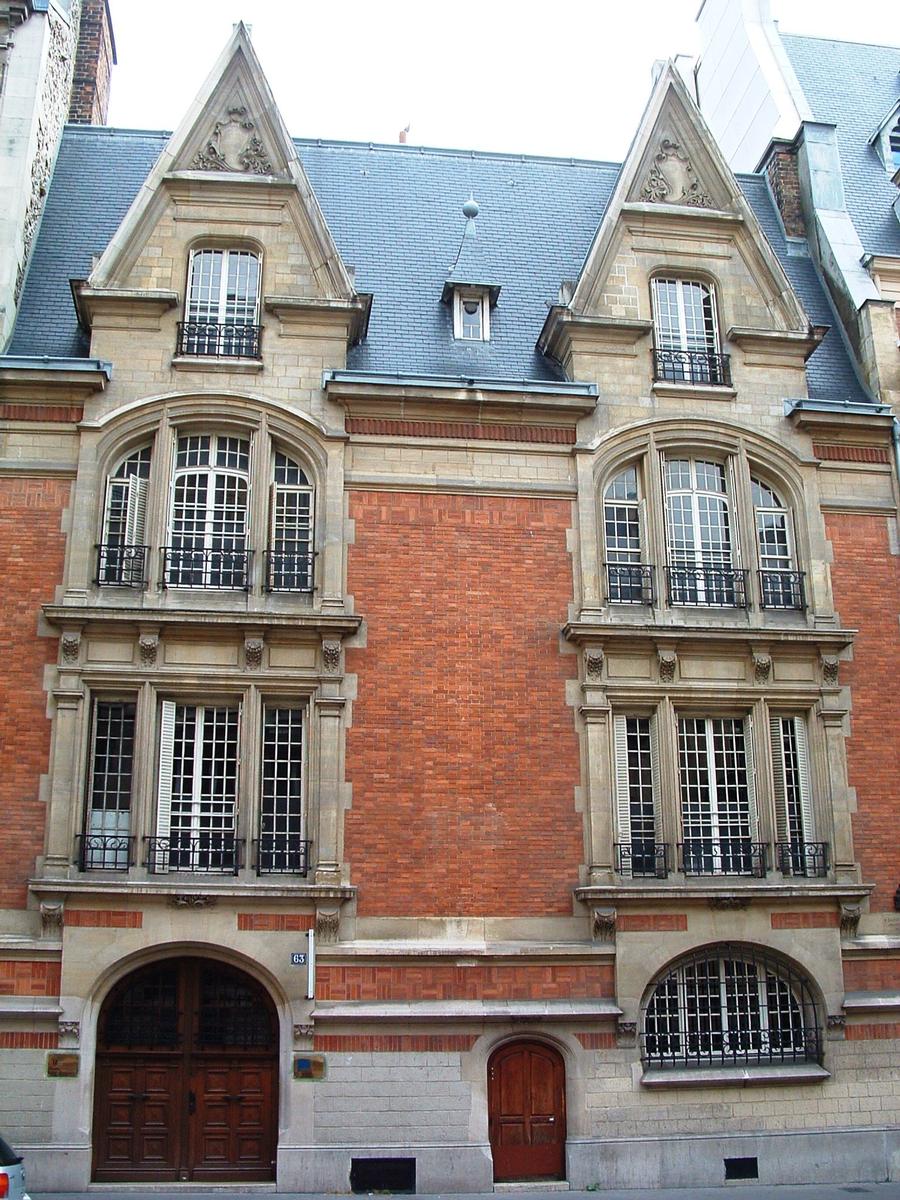 Paris - Immeuble 63 rue Ampère - Façade 