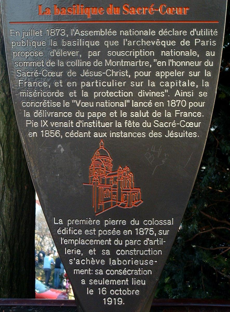 Sacré-Coeur - Panneau d'information 