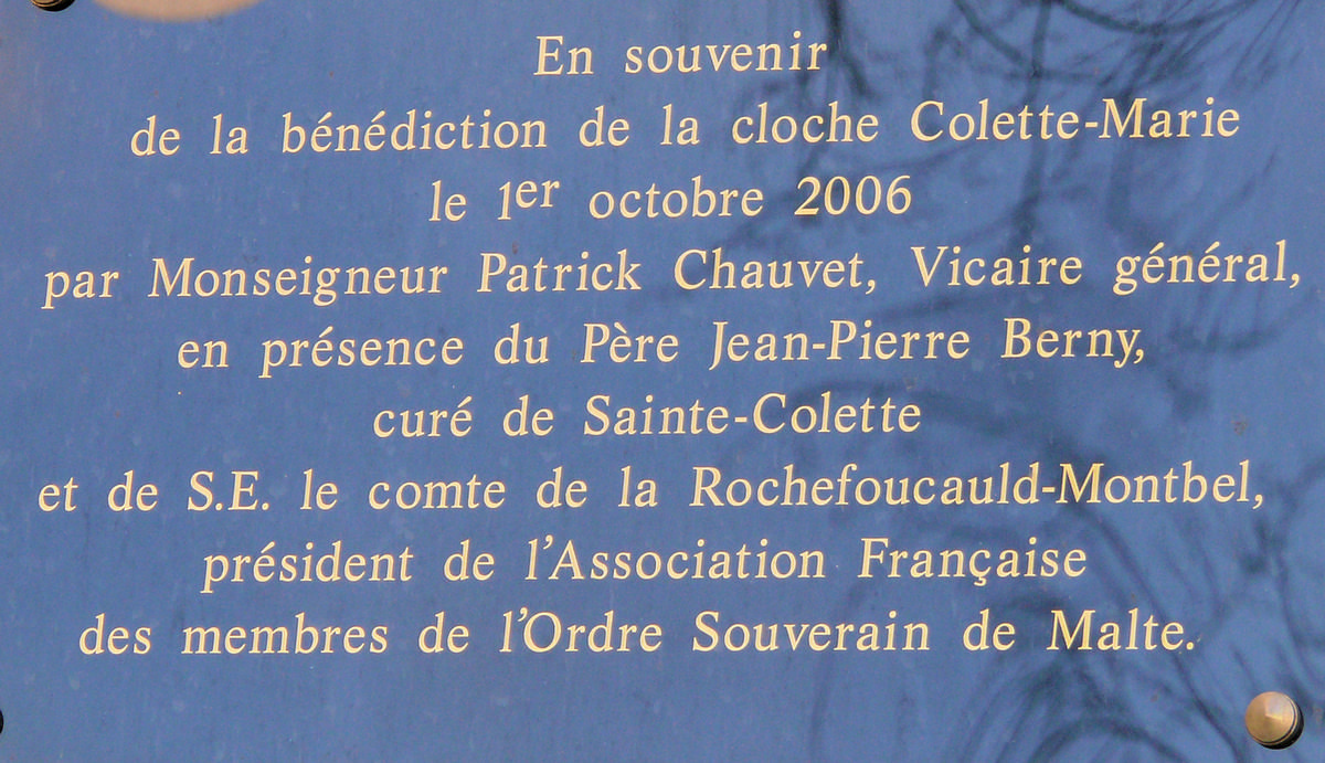 Paris 19ème arrondissement - Eglise Sainte-Colette Panneau commémoratif 