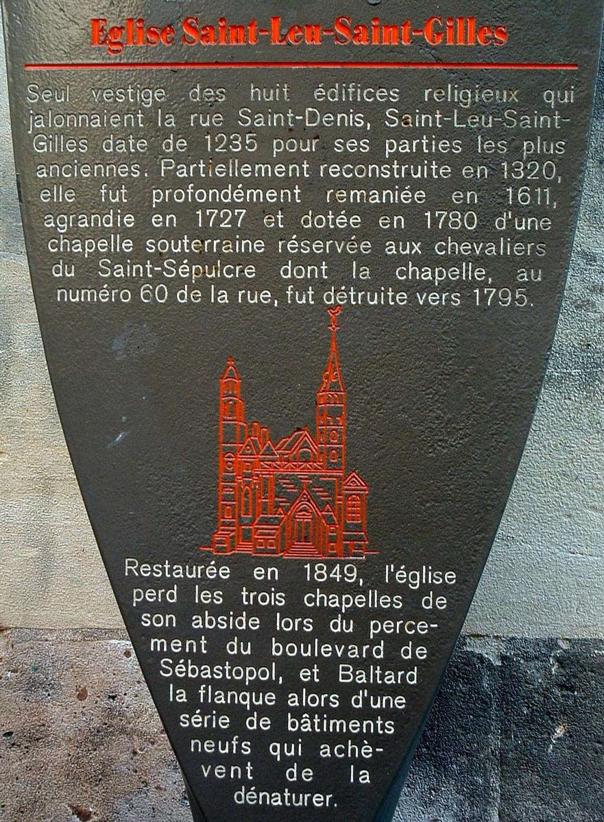 Paris - Eglise Saint-Leu-Saint-Gilles - Panneau d'information 
