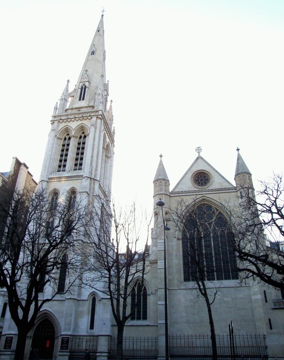 Fiche média no. 78298 Paris 8 ème arrondissement - Cathédrale américaine de la Sainte-Trinité sur l'avenue George V par l'architecte britannique George-Edmond Street