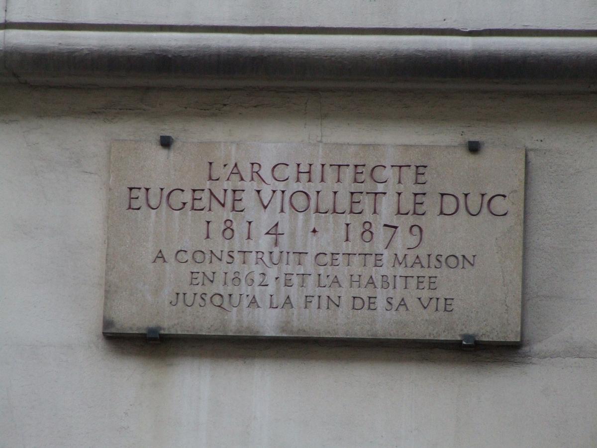 Fiche média no. 79920 Paris 9 ème arrondissement - Immeuble du 68 rue Condorcet construit en 1862 par Viollet-le-Duc pour lui-même. Il l'habite jusqu'à sa mort