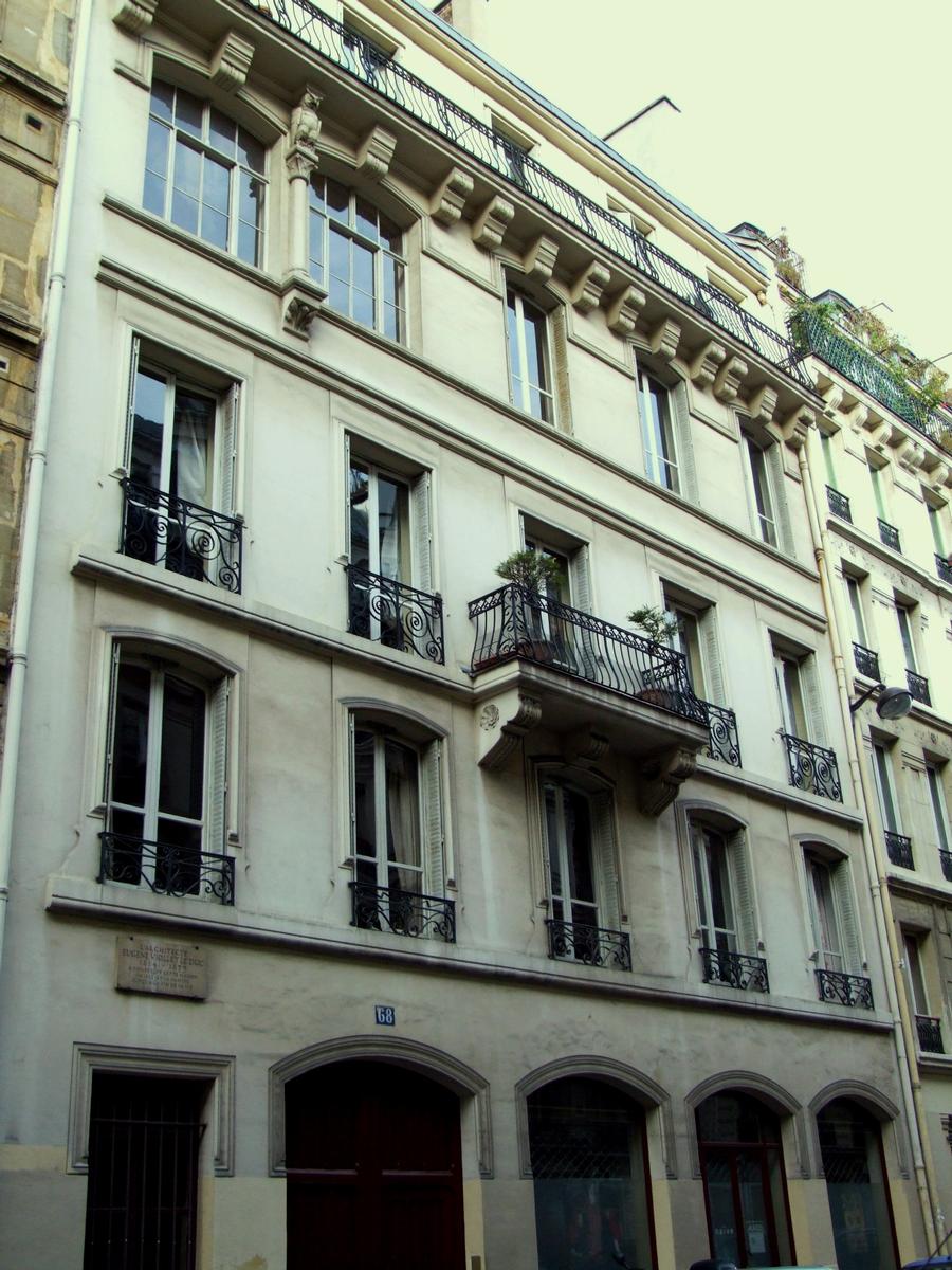 Fiche média no. 79918 Paris 9 ème arrondissement - Immeuble du 68 rue Condorcet construit en 1862 par Viollet-le-Duc pour lui-même. Il l'habite jusqu'à sa mort