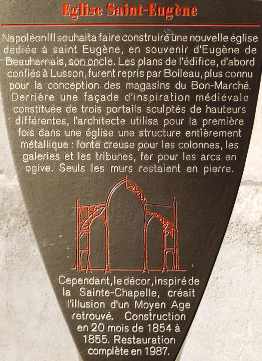 Eglise Saint-Eugène - Panneau d'information 