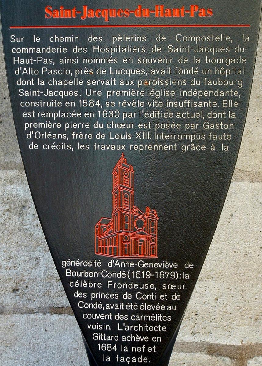 Paris - Eglise Saint-Jacques-du-Haut-Pas - Panneau d'information 