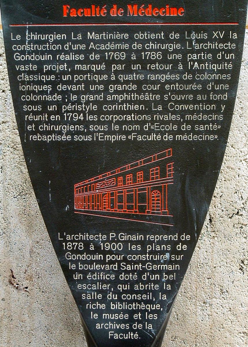 Université René Descartes, Paris. Information plaque 