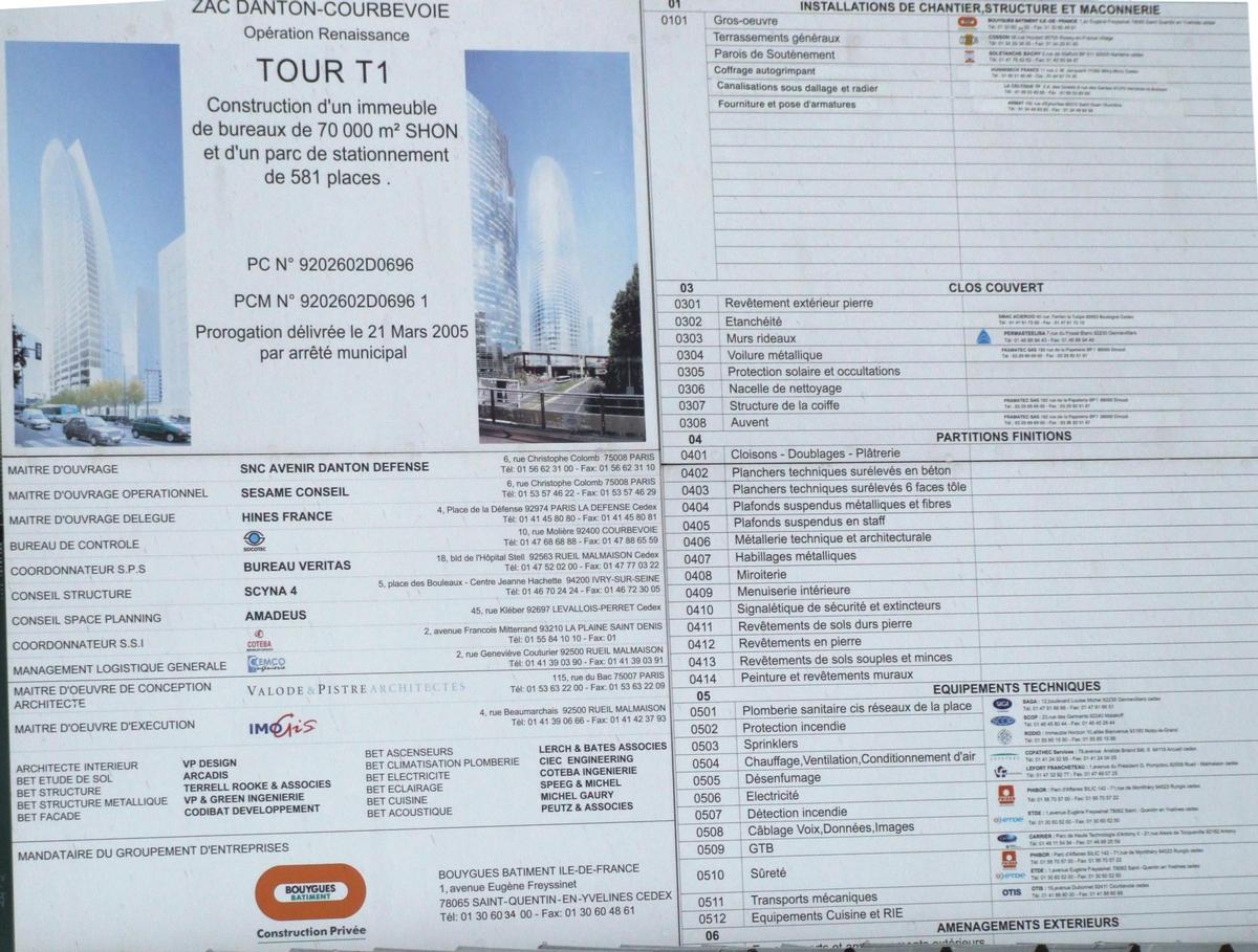 Paris La Défense - Tour T1 - Panneau d'information 