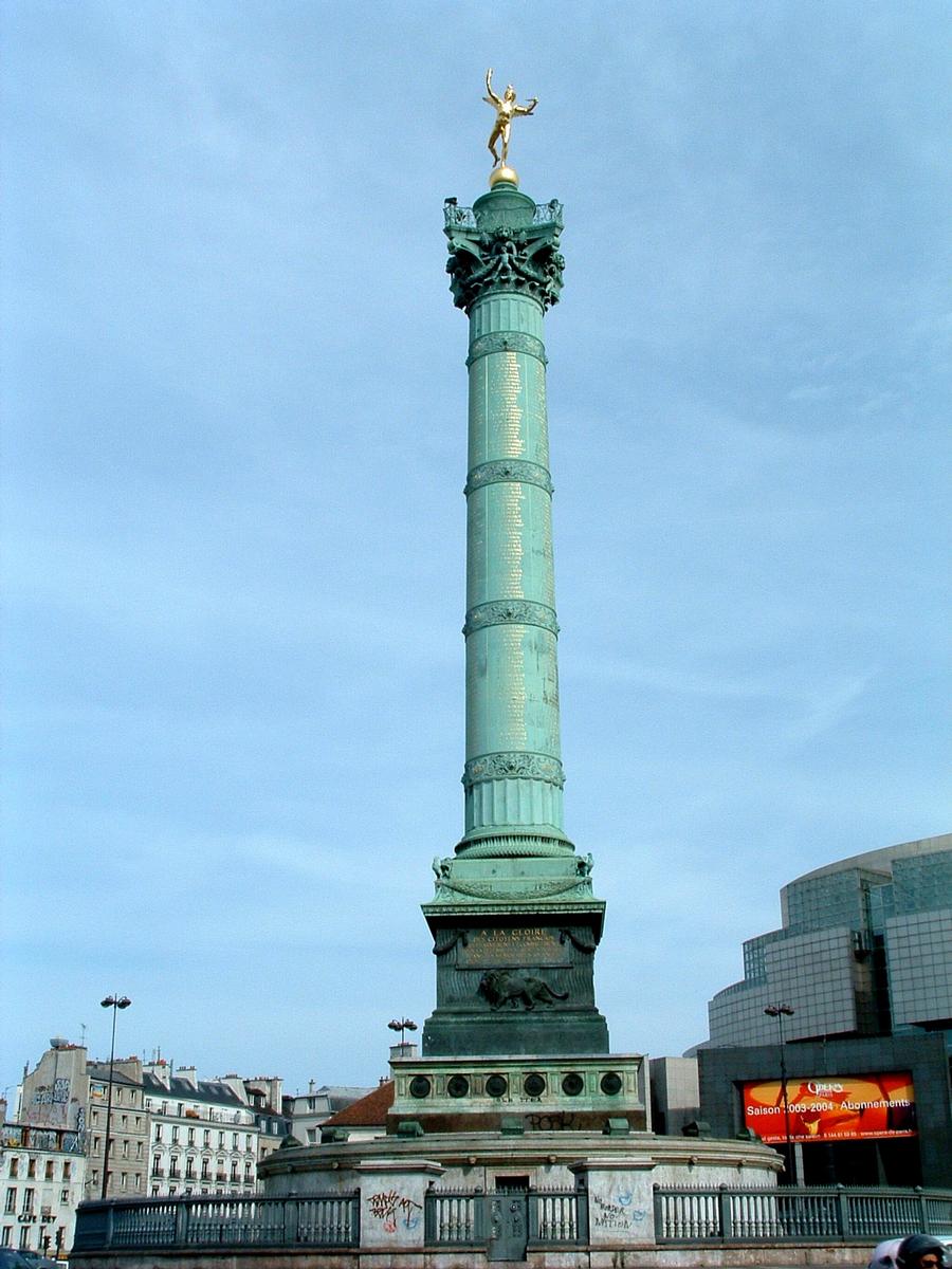 Paris - Place de la Bastille - Colonne de Juillet - Ensemble 