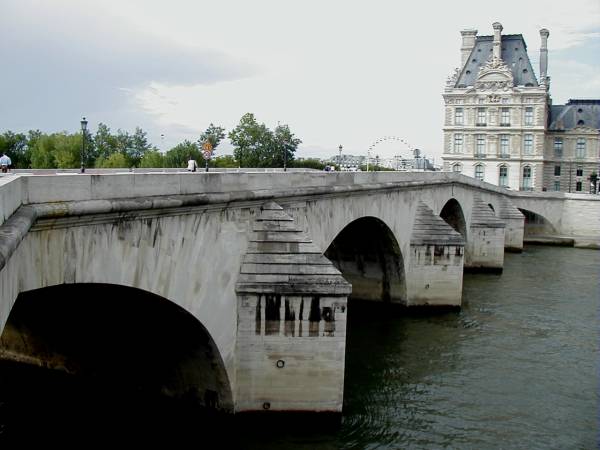 Pont Royal côté amont et Pavillon de Flore du Louvre, Paris 