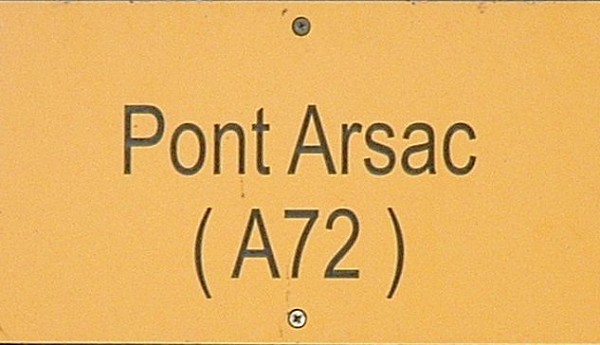 Andrézieux-Bouthéon - A72 - Pont Arsac sur la Loire -Plaque signalétique 