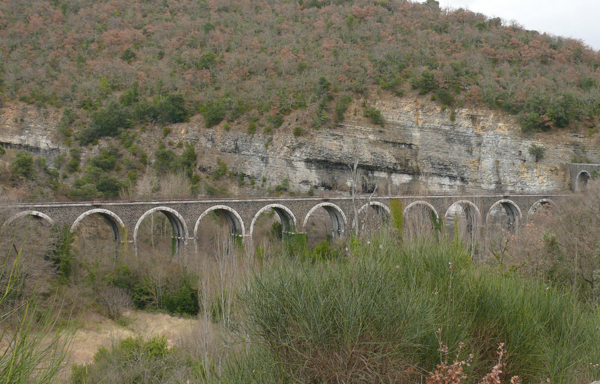 Ligne de chemin de fer Alès - Bessèges - Vogüé - Le Teil - Lalevade-d'Ardèche - Largentière - Viaduc du ruisseau de Téoulemale 