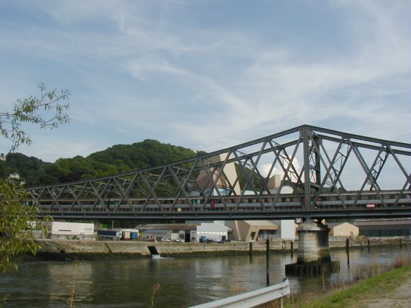 Pont ferroviaire d'Eauplet sur la Seine à Rouen 