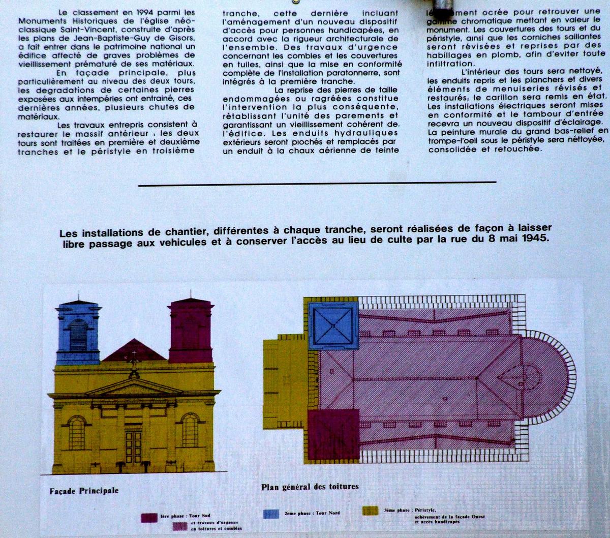 Mâcon - Cathédrale Saint-Vincent - Panneau d'information sur la restauration 
