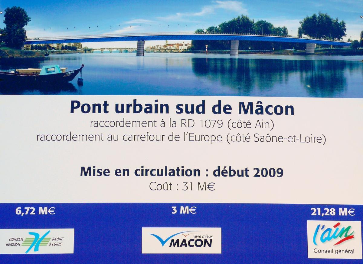 Mâcon - Pont urbain Sud - Panneau d'information 