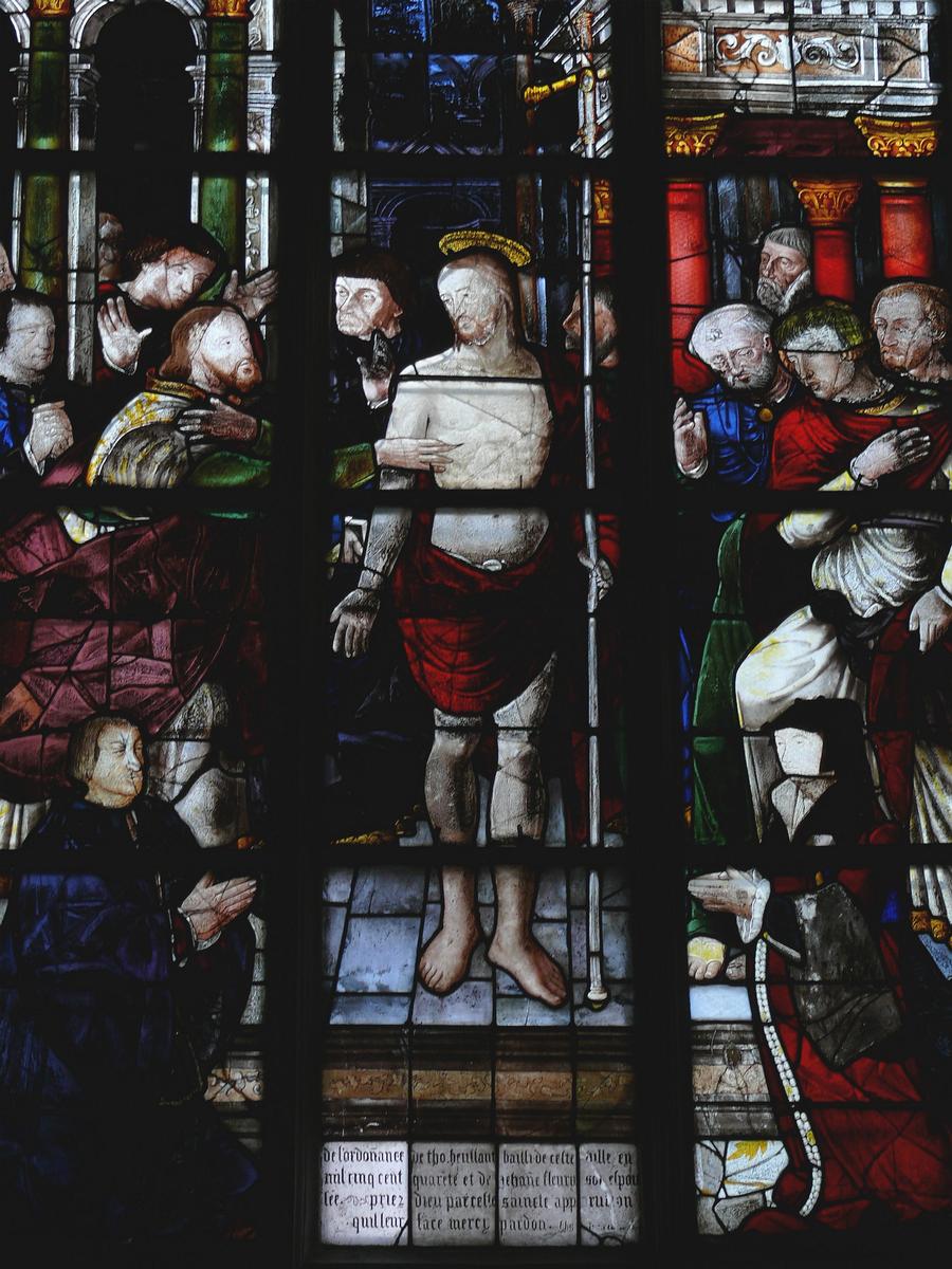 La Ferté-Bernard - Eglise Notre-Dame-des-Marais - Le Christ avec les donnateurs (1540) 